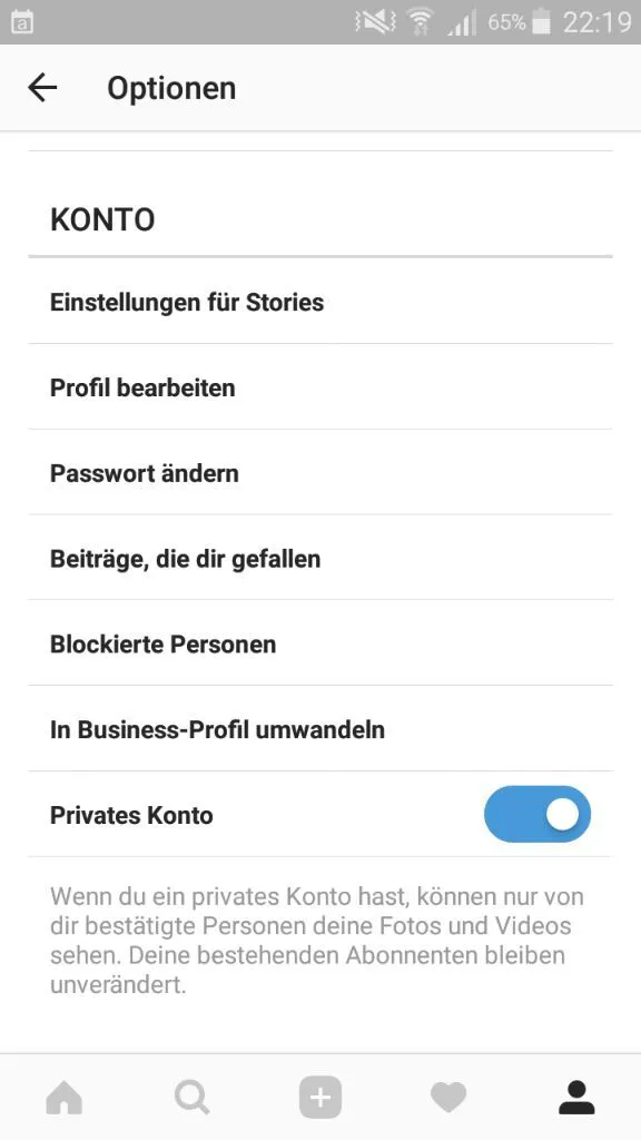 3 Klicks für ein sicheres Instagram