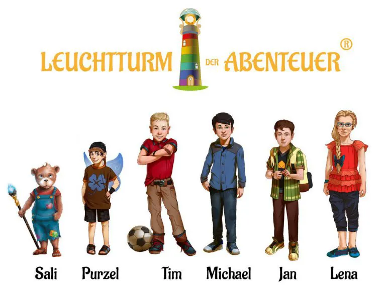 Die Helden der Kinderbuch-Reihe Leuchtturm der Abenteuer