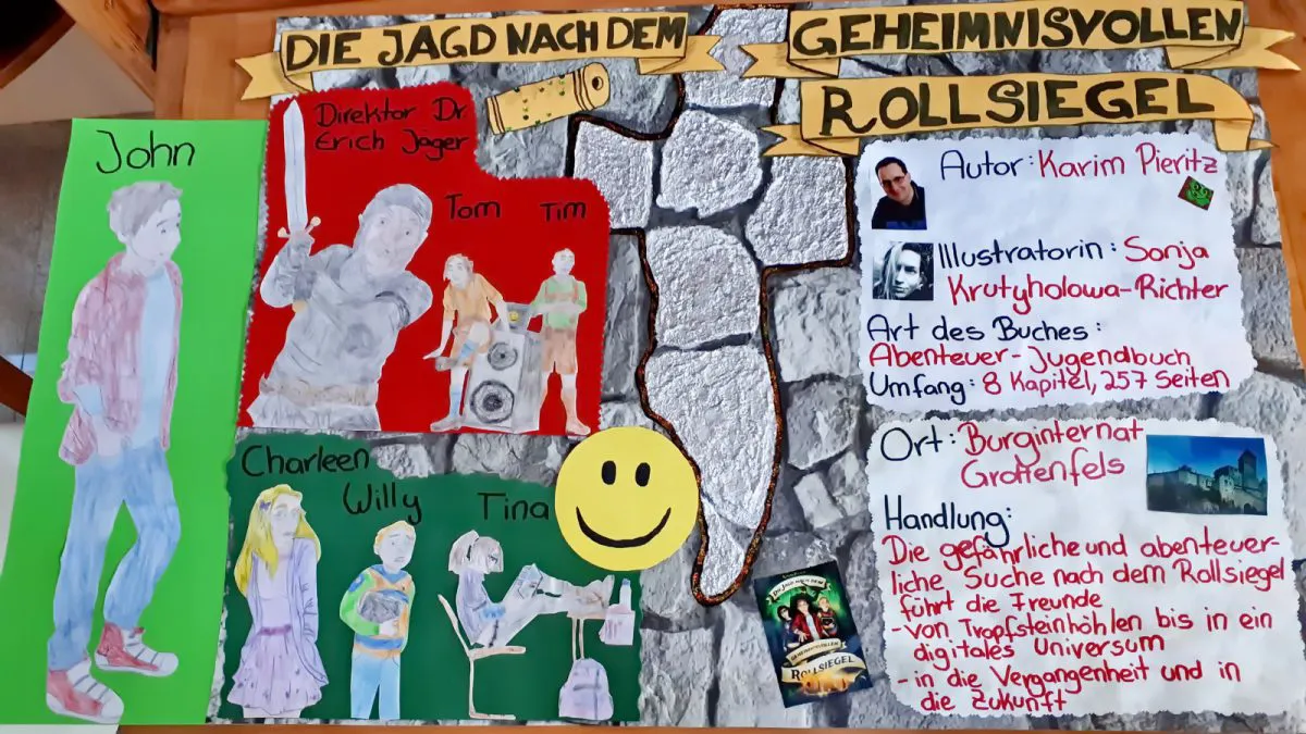 Buchvorstellung 6. Klasse Plakat (Jugendbuch ab 12 Jahren)